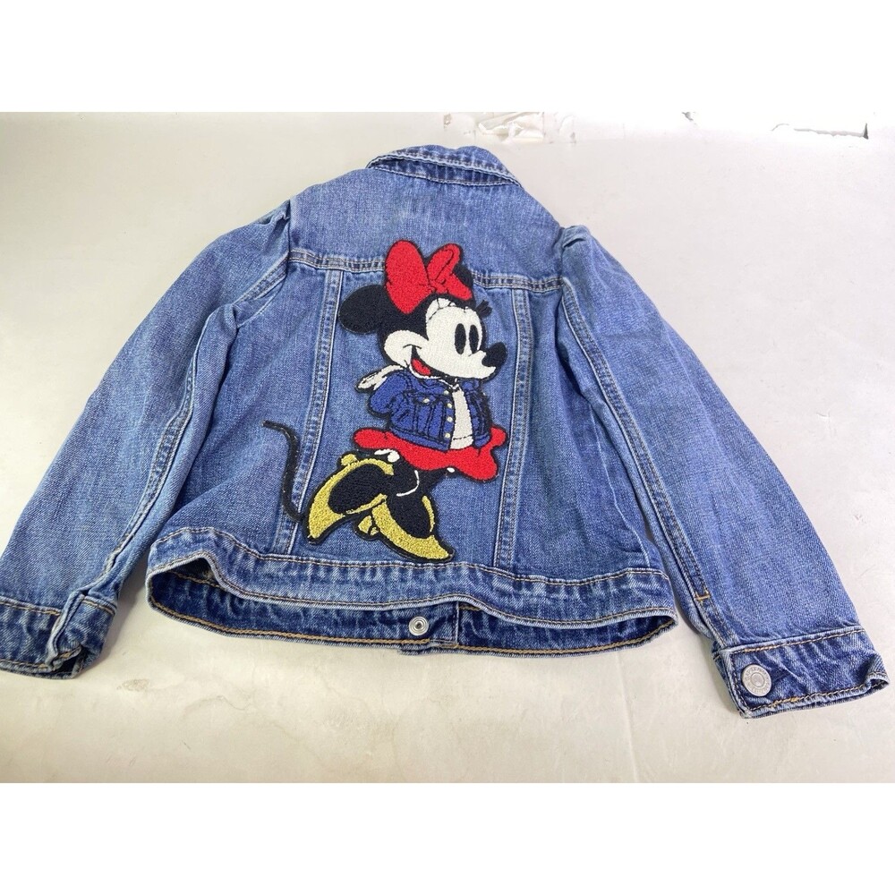 Baby Gap x Disney Minnie Mouse Denim Jacket Snap Button Girls Size 5 Toddler